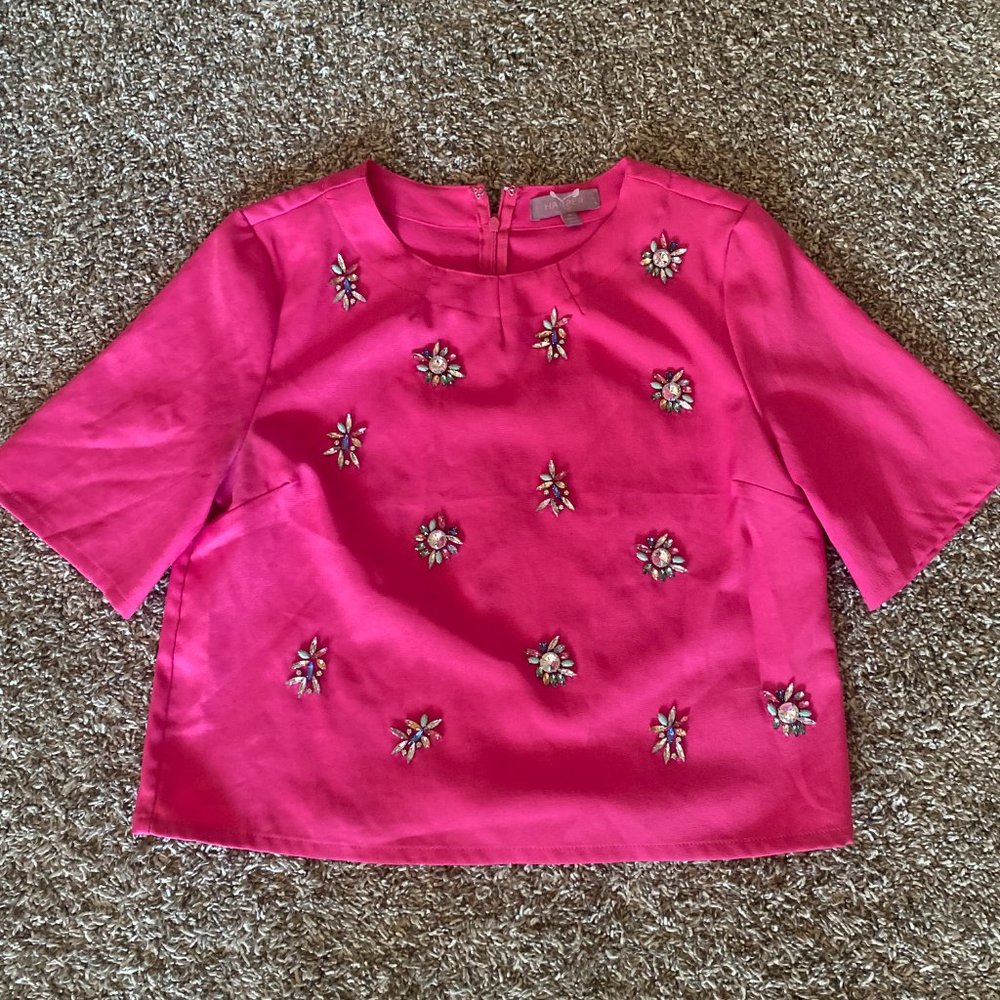 Pink Jeweled Top